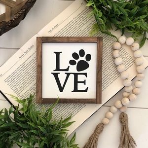 Dog love Wooden Sign